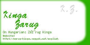 kinga zarug business card